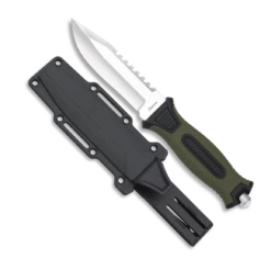 Couteau Tactique Albainox 32539 Lame 12 Cm Manche Caoutchouc