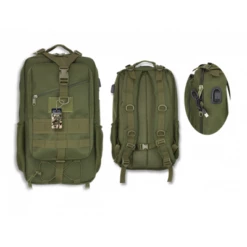 Sac à Dos Tactique Vert 34906-VE Connecteur USB