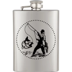 Flasque à Alcool Acier Inox ALBAINOX 225 Ml Décor Pêcheur