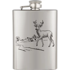 Flasque à Alcool Acier Inox ALBAINOX 225 Ml Décor Cerf