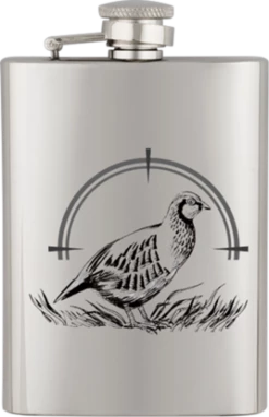 Flasque ŕ Alcool Acier Inox ALBAINOX 225 Ml Décor Perdrix