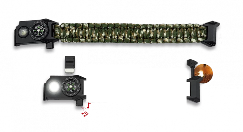 Bracelet De Survie Paracorde Camo 33905-CP 3 Bracelet De Survie Paracorde Camo 33905-CP