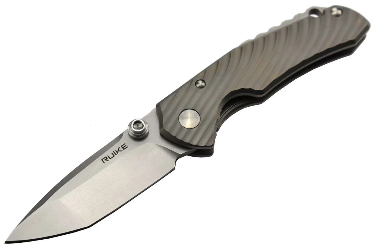 Couteau RUIKE M671-TZ Lame Acier 154CM Manche Titane 3 Couteau RUIKE M671-TZ Lame Acier 154CM Manche Titane