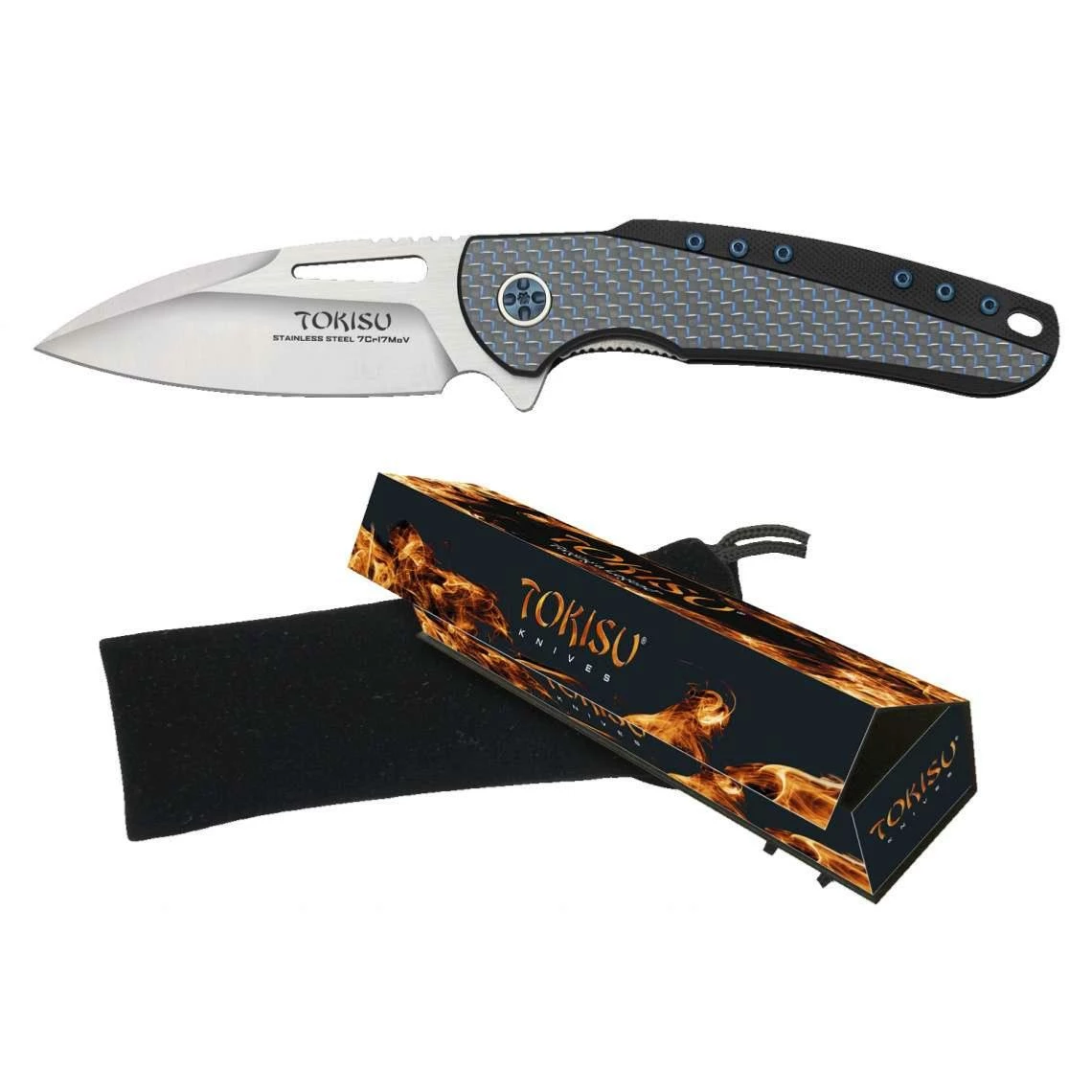 Couteau Pliant TOKISU 18771 Lame 8.8 Cm Manche Fibre Carbone 3 Couteau Pliant TOKISU 18771 Lame 8.8 Cm Manche Fibre Carbone
