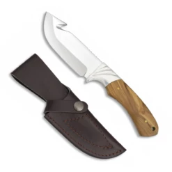 Couteau De Chasse Albainox 32359 Lame 10.3 Cm, Manche En Olivier