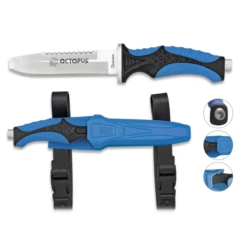 Couteau De Plongée Sous-marine OCTOPUS Bleu 32332 Lame 11.5 Cm