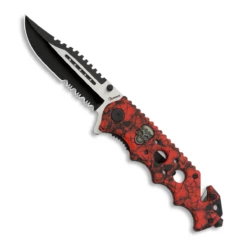Couteau Pliant Albainox Skull 18374-A Rouge