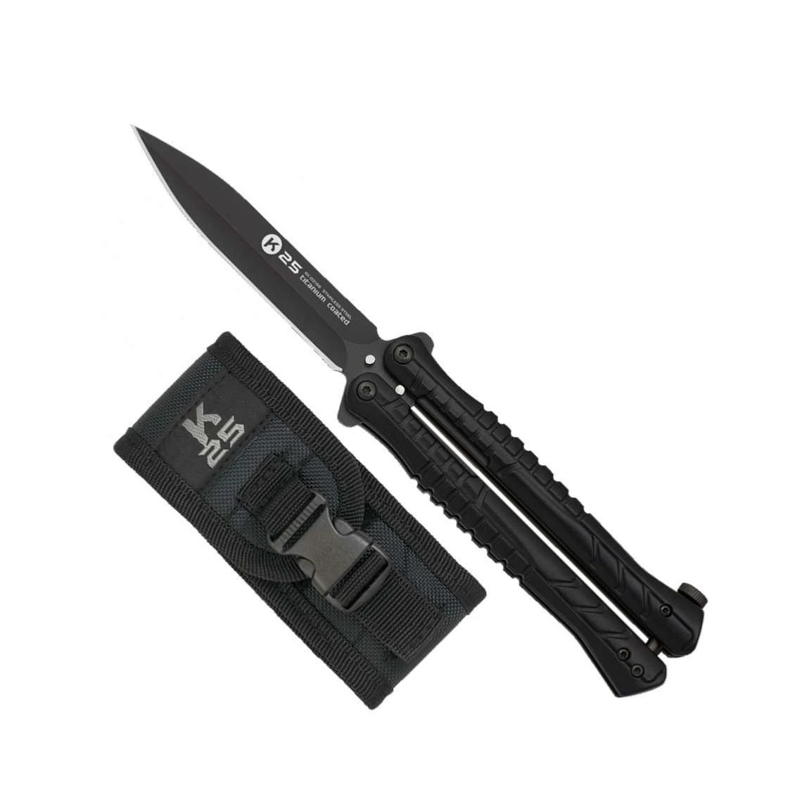 Couteau Papillon K25 02199 Noir Lame Pointe épée 3 Couteau Papillon K25 02199 Noir Lame Pointe épée