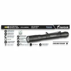 Lampe Torche Tactique FAVOUR T2222 250 Lumens Longue Portée 90 M